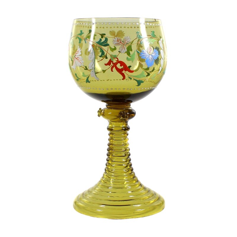 28cm high magnificent crown with enamel painting, Theresienthal around 1890