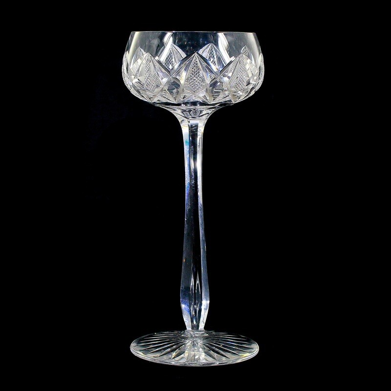 1. of 6. Stem glasses / Romans with pierced air bubble, Josephinenhütte
