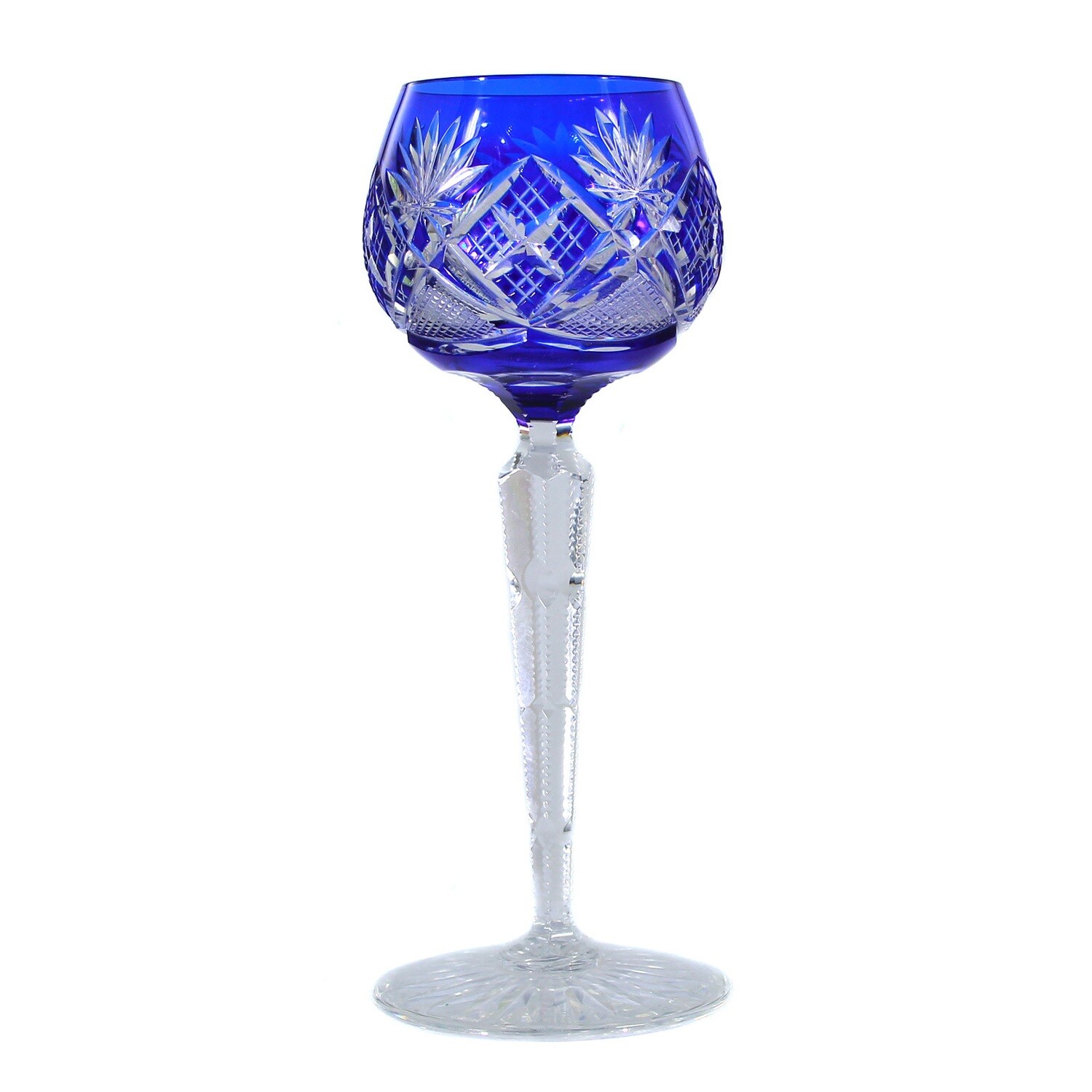 Roman with blue overlay &amp; faceted shaft, Val Saint Lambert around 1910