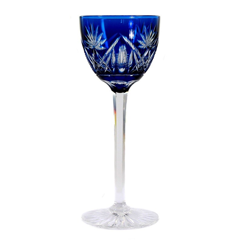 Stem glass with overlay &amp; decorative cut decoration, Val St. Lambert, Lubin series