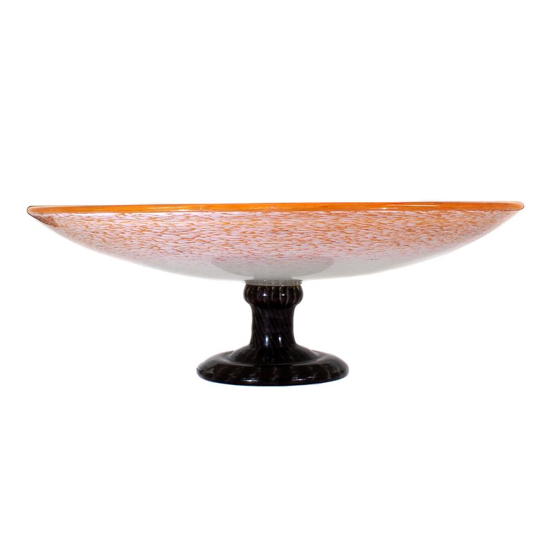 Foot shell with opaque white, gradient orange powder melts, Schneider