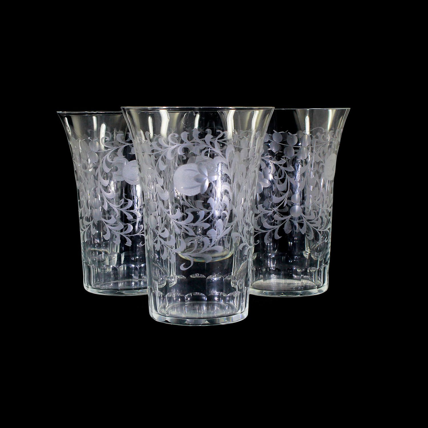 1 of 3. Cup made of colorless crystal glass with rich decorative cut decoration, Zwiesel