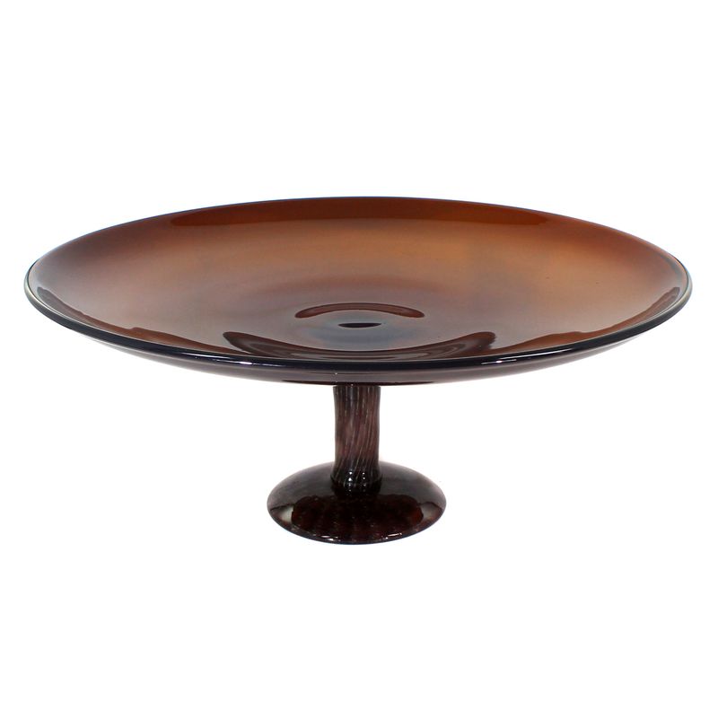 Large footed bowl made of opaque brown glass, Verreries Schneider around 1920-30