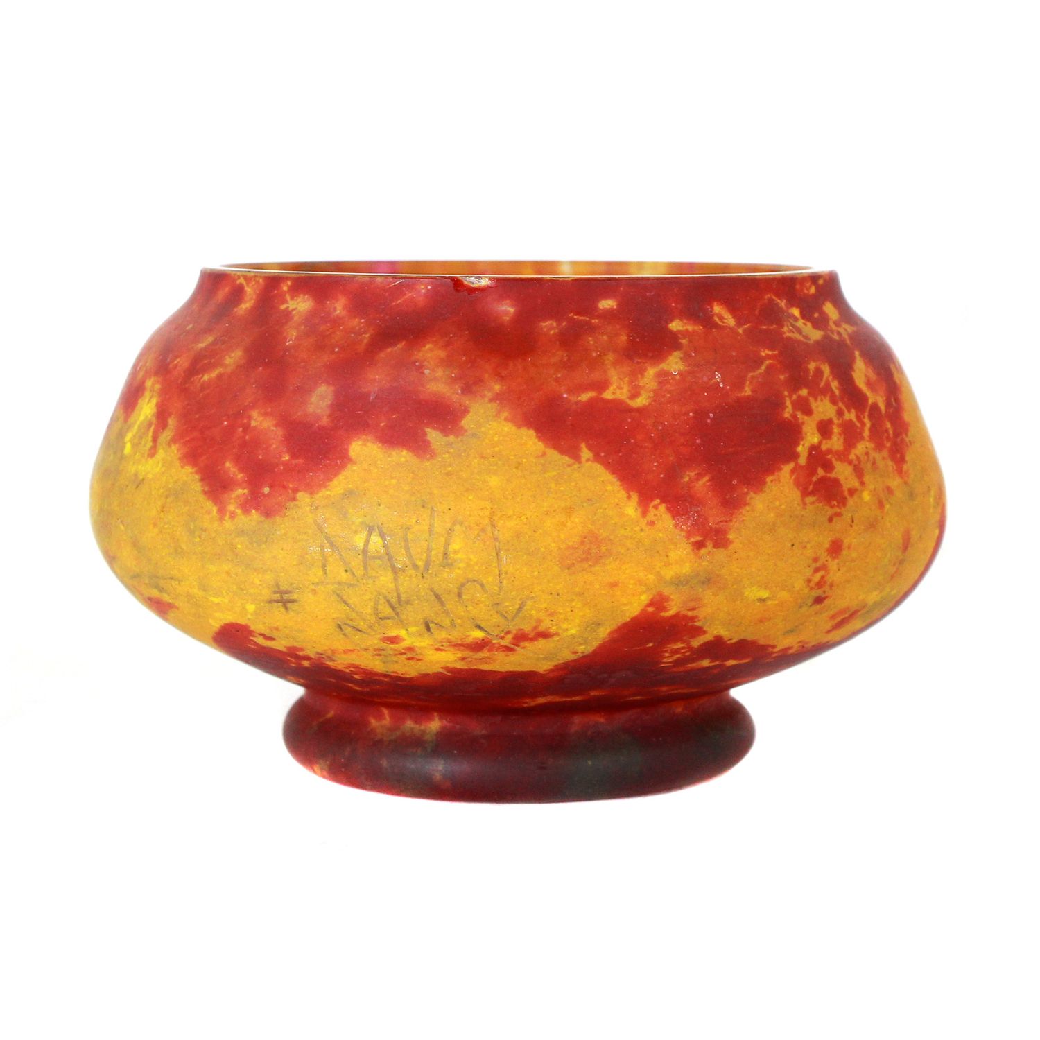 Bowl with multicolored powder melts, Daum Freres Nancy around 1910