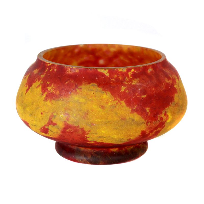 Bowl with multicolored powder melts, Daum Freres Nancy around 1910
