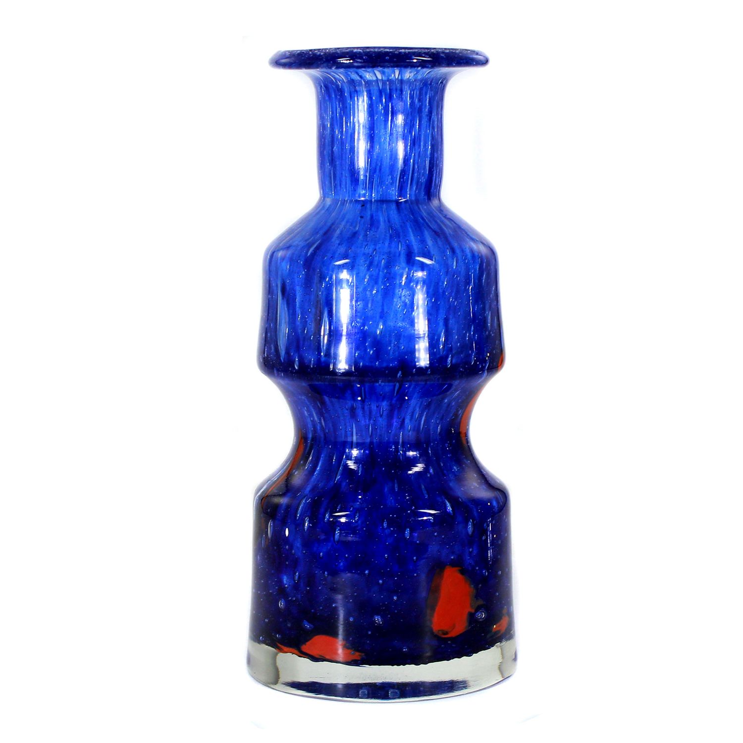 Vase with blue interior and red dots, Frantisek Koudelka around 1974