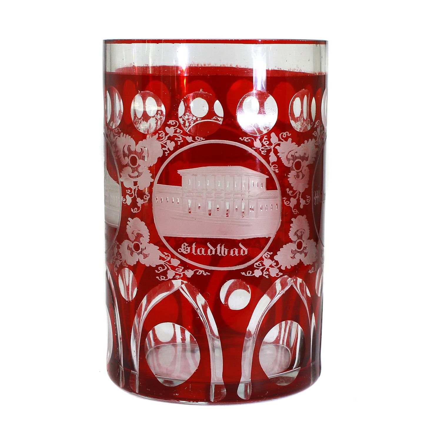 Mug with engraved views of Schlangenbad, Stadtbad, Wilhelmshöhe