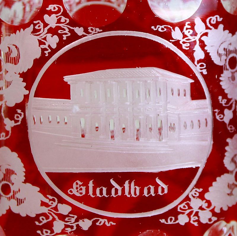 Mug with engraved views of Schlangenbad, Stadtbad, Wilhelmshöhe