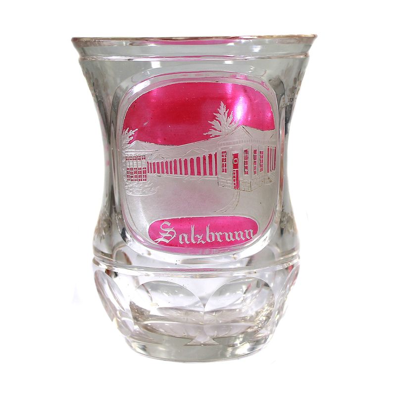 Views of cups from Salzbrunn &amp; Wilhelmshöhe, Bohemia around 1840-50