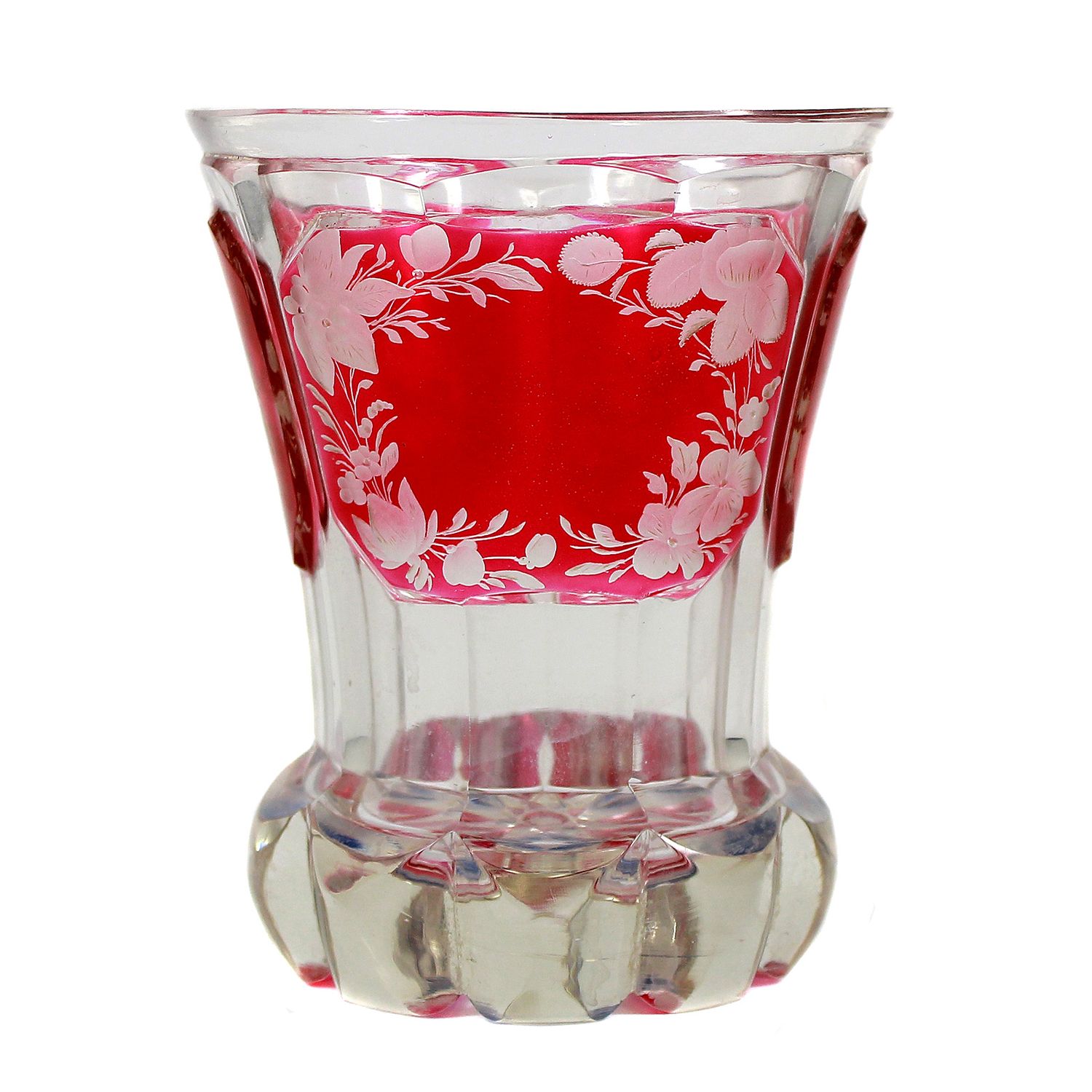 Beaker with cut floral decor, Bohemia around 1835