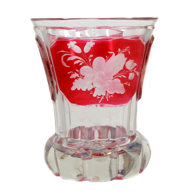Beaker with cut floral decor, Bohemia around 1835
