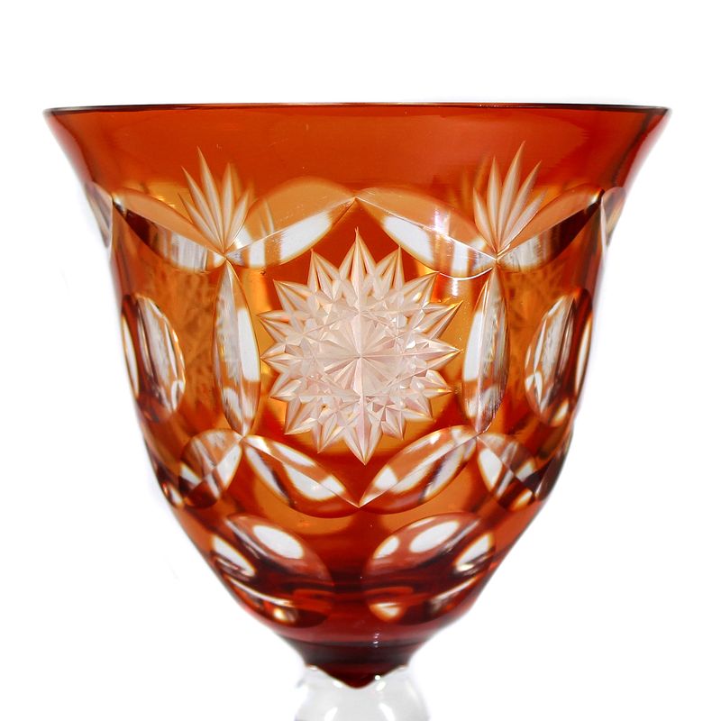 Stem glass with topaz-coloured overlay, Saxony or Thuringia around 1940