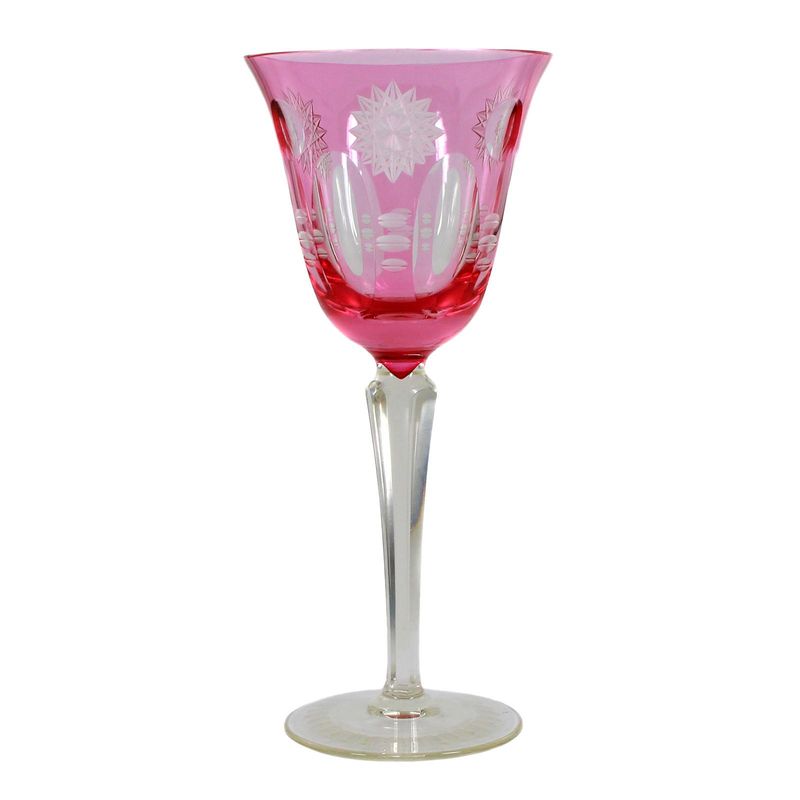 Stem glass with pink overlay, Saxony or Thuringia around 1940