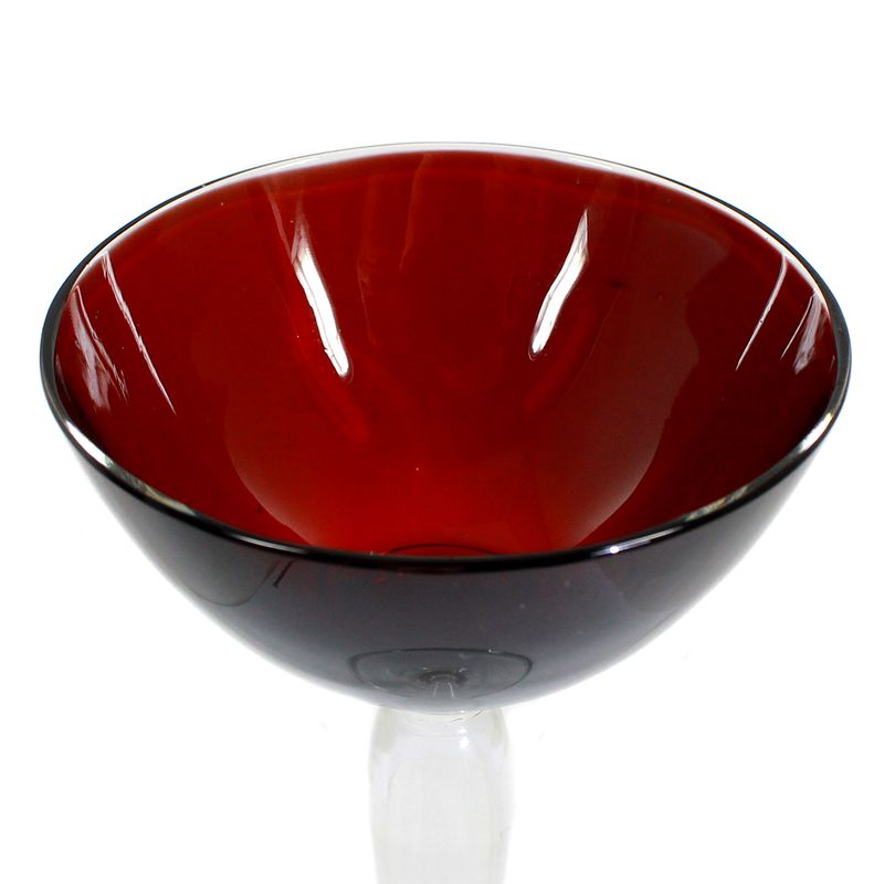 Stem glass made of colorless glass with copper ruby ​​underlay, Bavarian Forest around 1900.