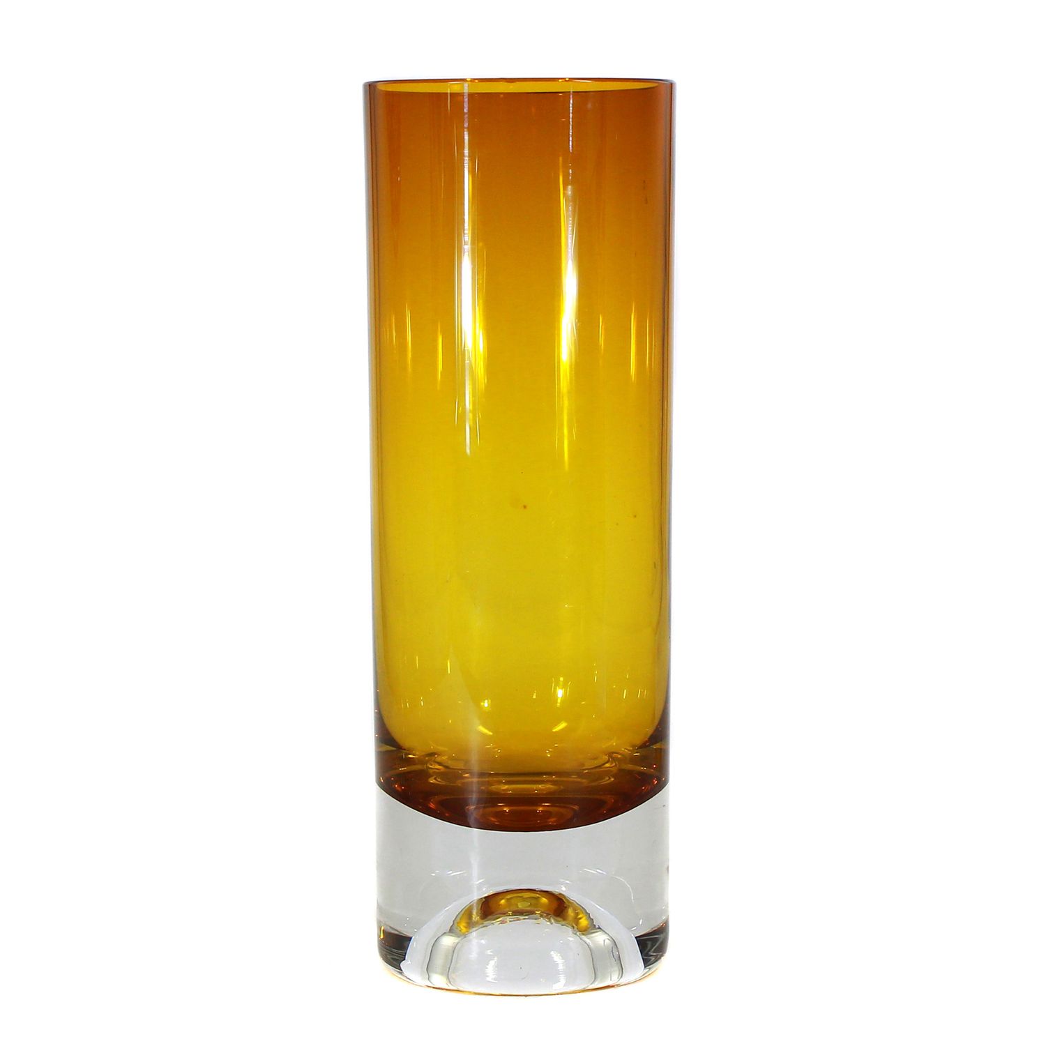 Rod vase with topaz-colored inner rim, Gral Glass, Las Palmas around 1965