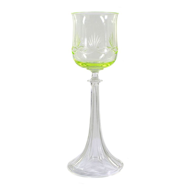 Wine glass with uranium-containing cup and wavy edge, Fritz Heckert, designed by Sütterlin