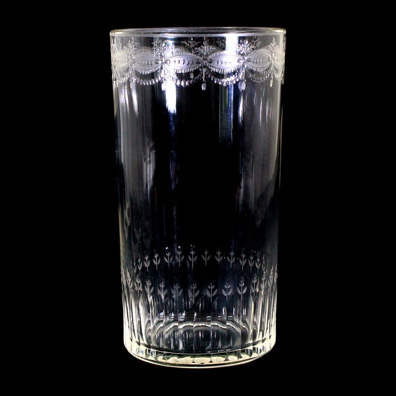 4 cups made of colorless glass with pinhead flowers, Lobmeyer, Isabella series