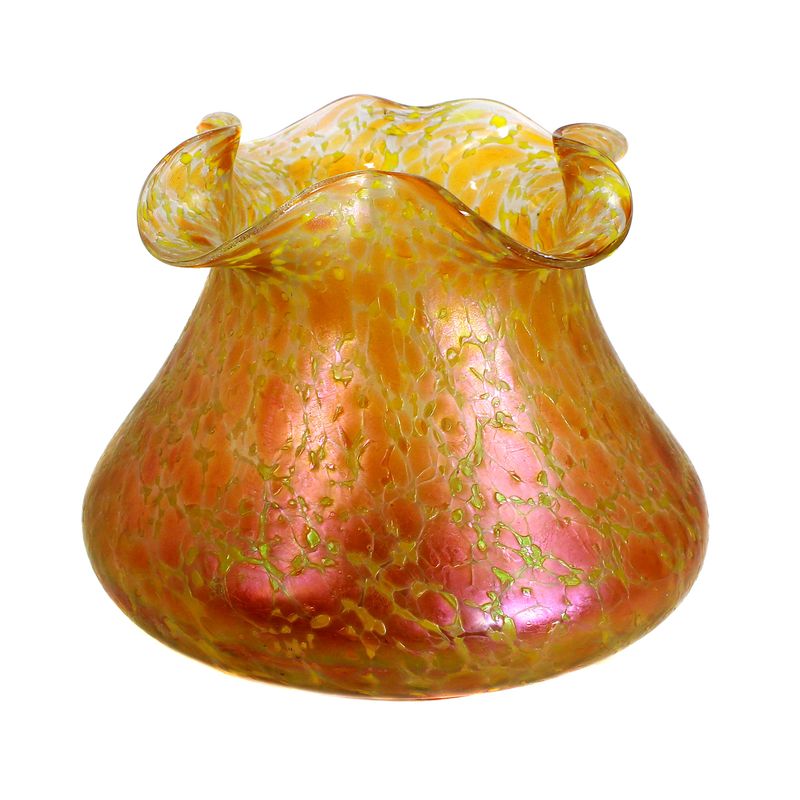 Art Nouveau vase with coloured fused glass, Josephinenhütte, Fritz Heckert