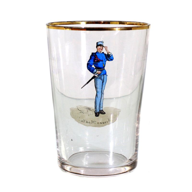 Cup with caricature by Hans Schleichmann, Bakalowits, Vienna around 1900