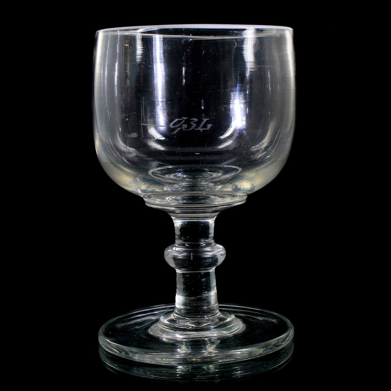 Wheat beer glass with inlaid white thread, 2nd half of the 19th century.