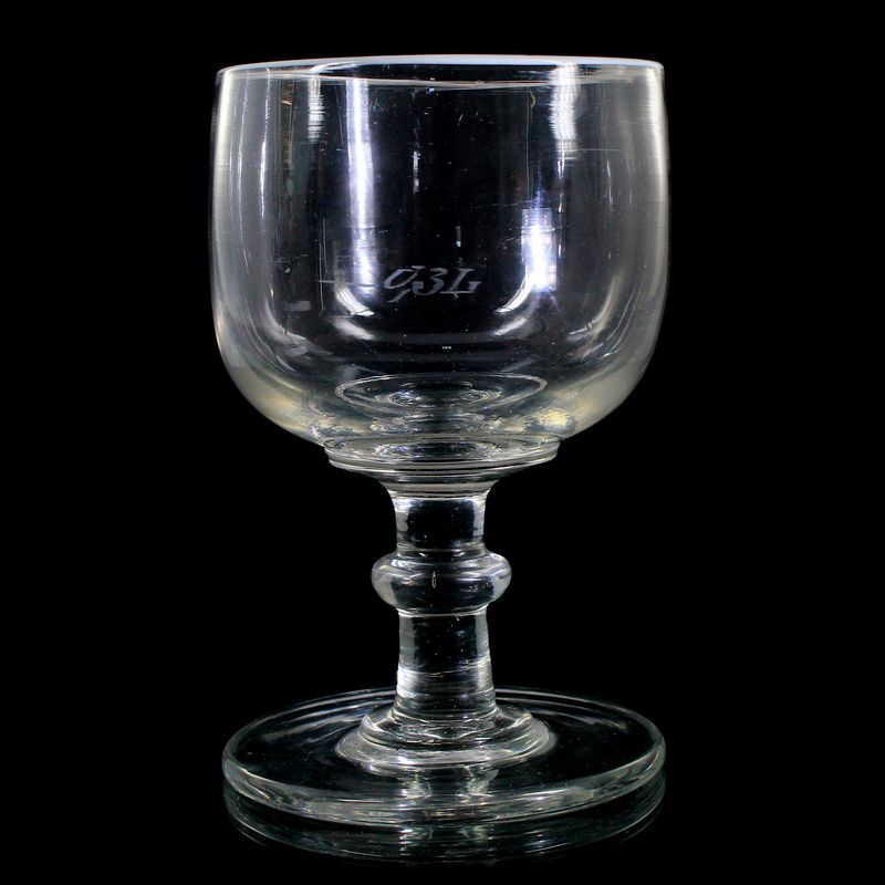 Wheat beer glass with inlaid white thread, 2nd half of the 19th century.
