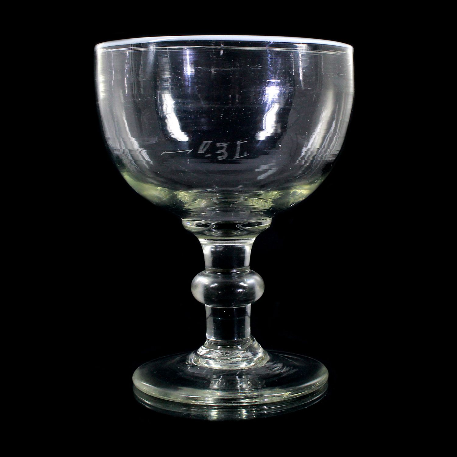 Wheat beer glass with applied white thread, 2nd half of the 19th century.
