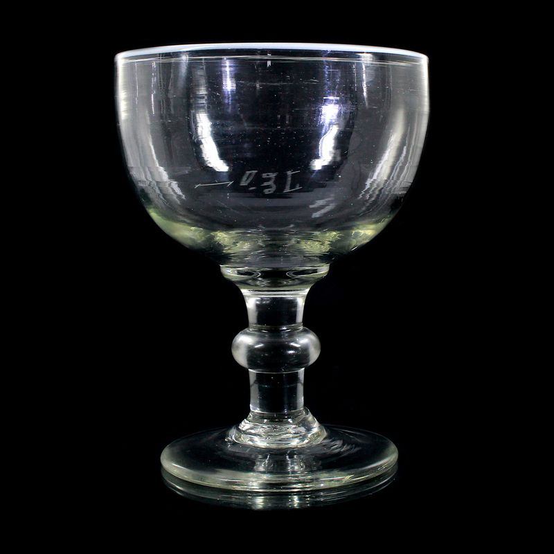 Wheat beer glass with applied white thread, 2nd half of the 19th century.