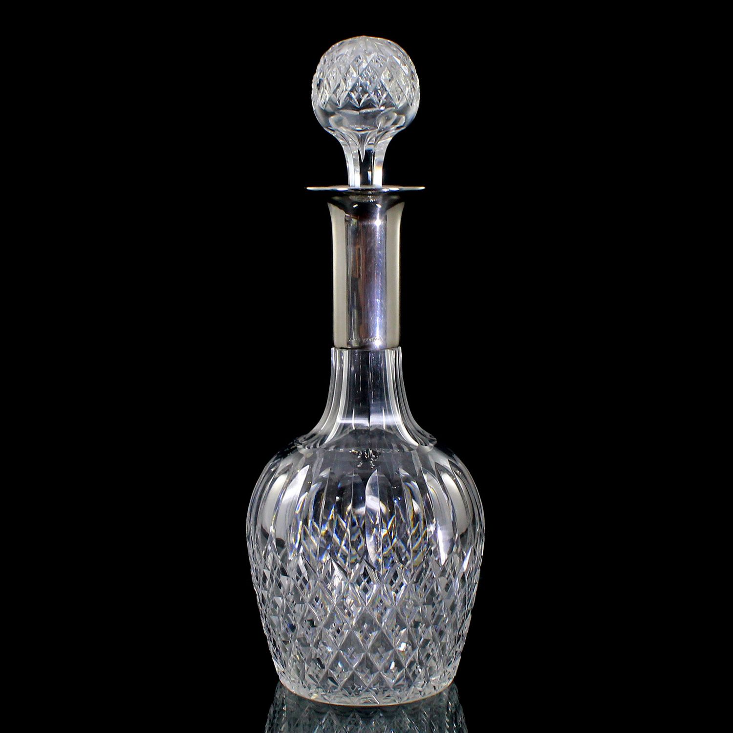 Carafe with stopper and 800 silver fitting, Josephinenhütte / Behrnd, around 1930