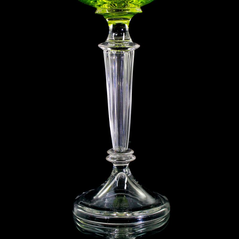 Stem glass with ribbed hollow shaft and engraved grapevine decoration, Fritz Heckert, around 1900
