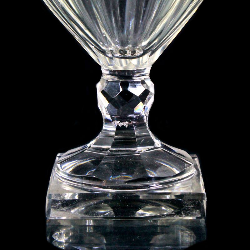 Goblet glass made of colorless crystal glass with decorative cut decorations, Bakhmetyev glass factory, around 1810