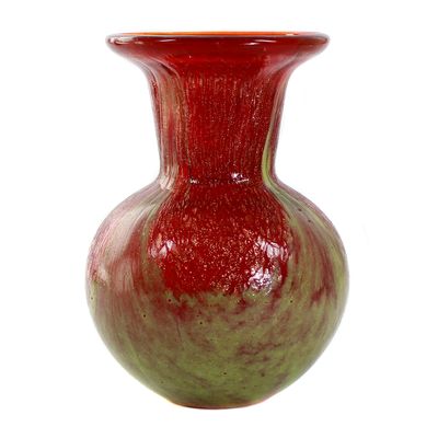 Kleine Vase mit roten Innenfang &amp; Kupferaventurin-Einschmelzungen, VSL um 1910.