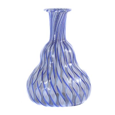 Kleine Flasche / Vase in Kalebassenform mit Spiralglasfäden, Ende des 19. Jh.