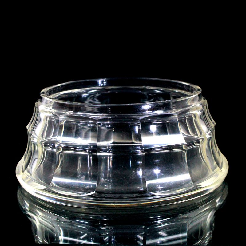 Lidded box made of colorless glass with decorative cut, Karl Schappel, Haida around 1915
