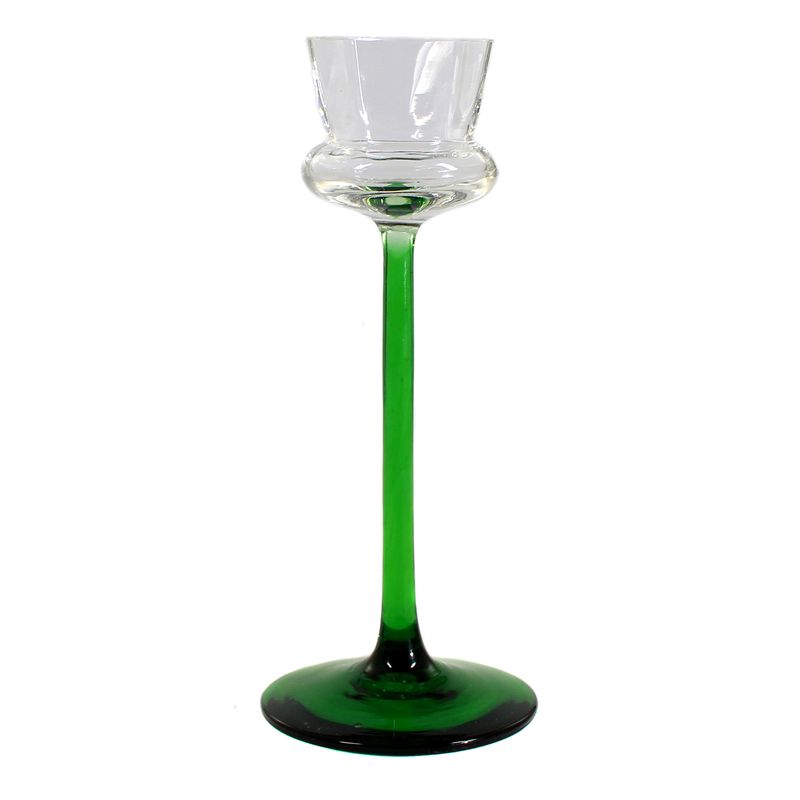 Pair of liqueur glasses with optical ribbed cup, Meyr's Neffe around 1900