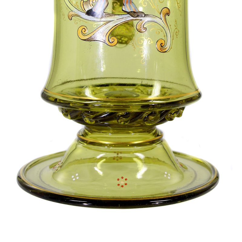 Large handle jug with a nobleman in enamel painting, Theresienthal around 1880
