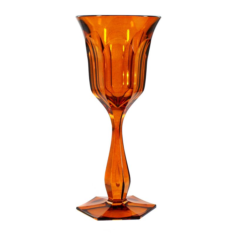 Stem glass made of topaz-colored glazed glass, Val St. Lambert around 1900
