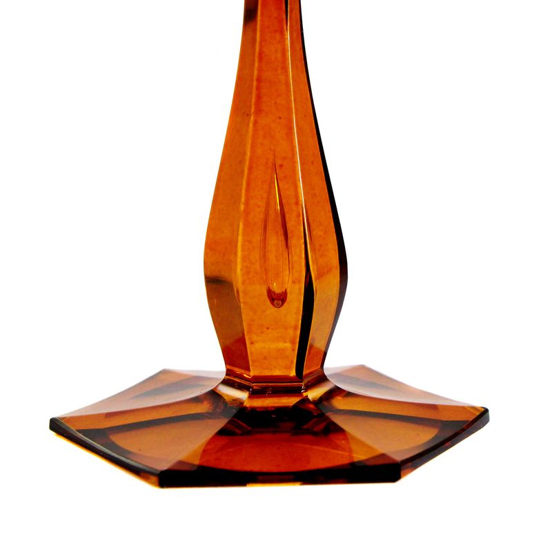 Stem glass made of topaz-colored glazed glass, Val St. Lambert around 1900