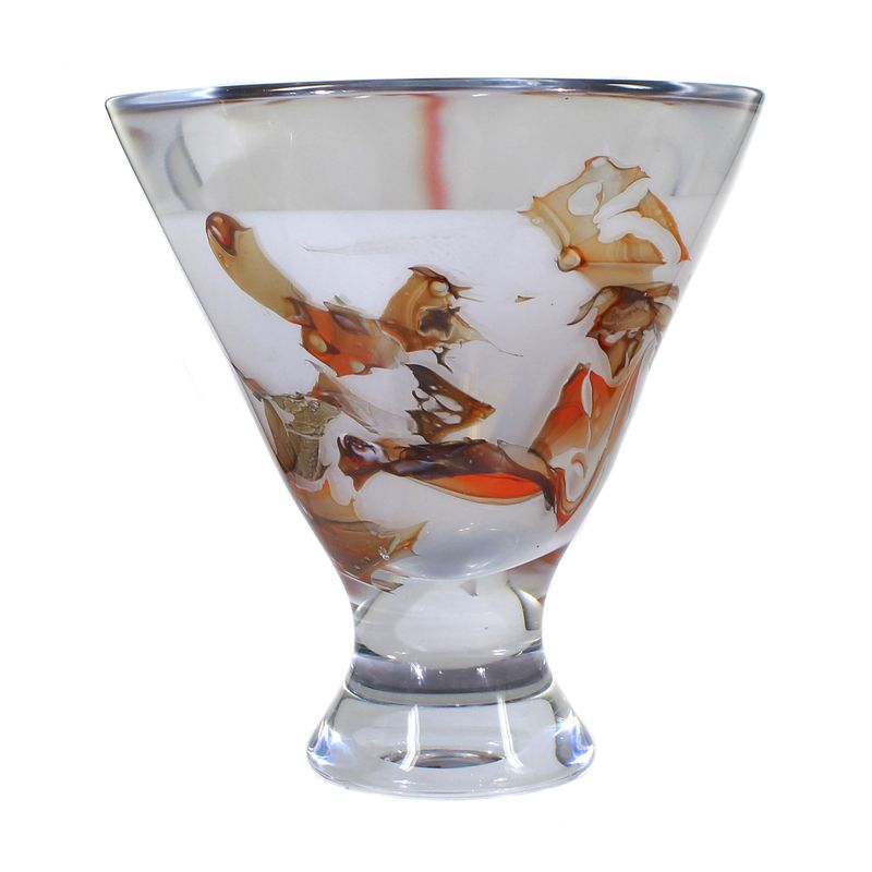 Unica art glass vase with melted interlayer decoration, Leerdam, Valkema