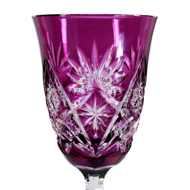 Stem glass with purple overlay, Josephinenhütte, form 2, around 1910-20.