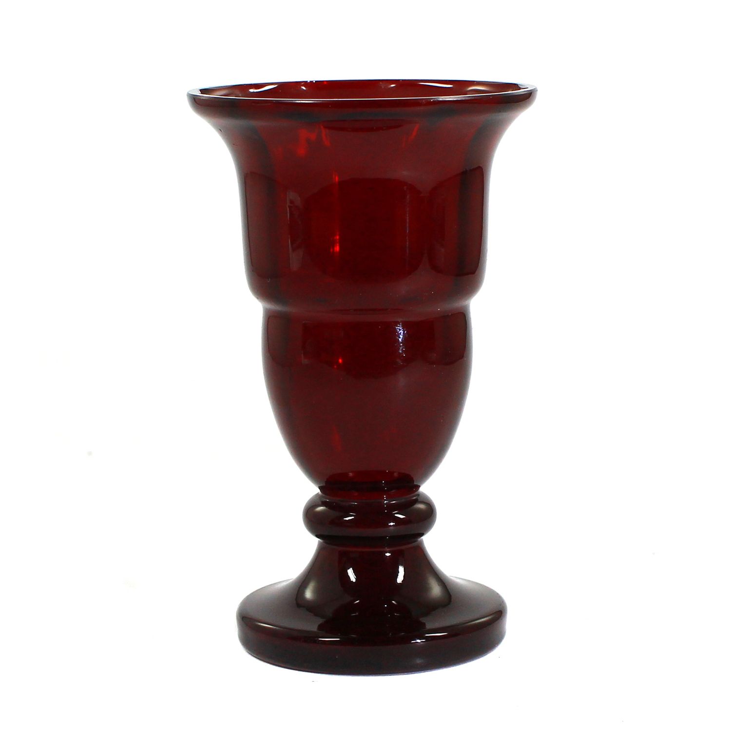 Small vase made of red gold ruby ​​glass, optically ribbed, Josephinenhütte, around 1910-20