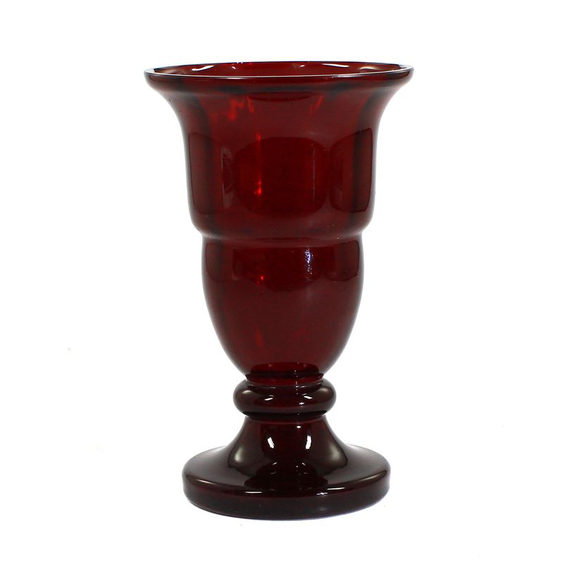 Small vase made of red gold ruby ​​glass, optically ribbed, Josephinenhütte, around 1910-20