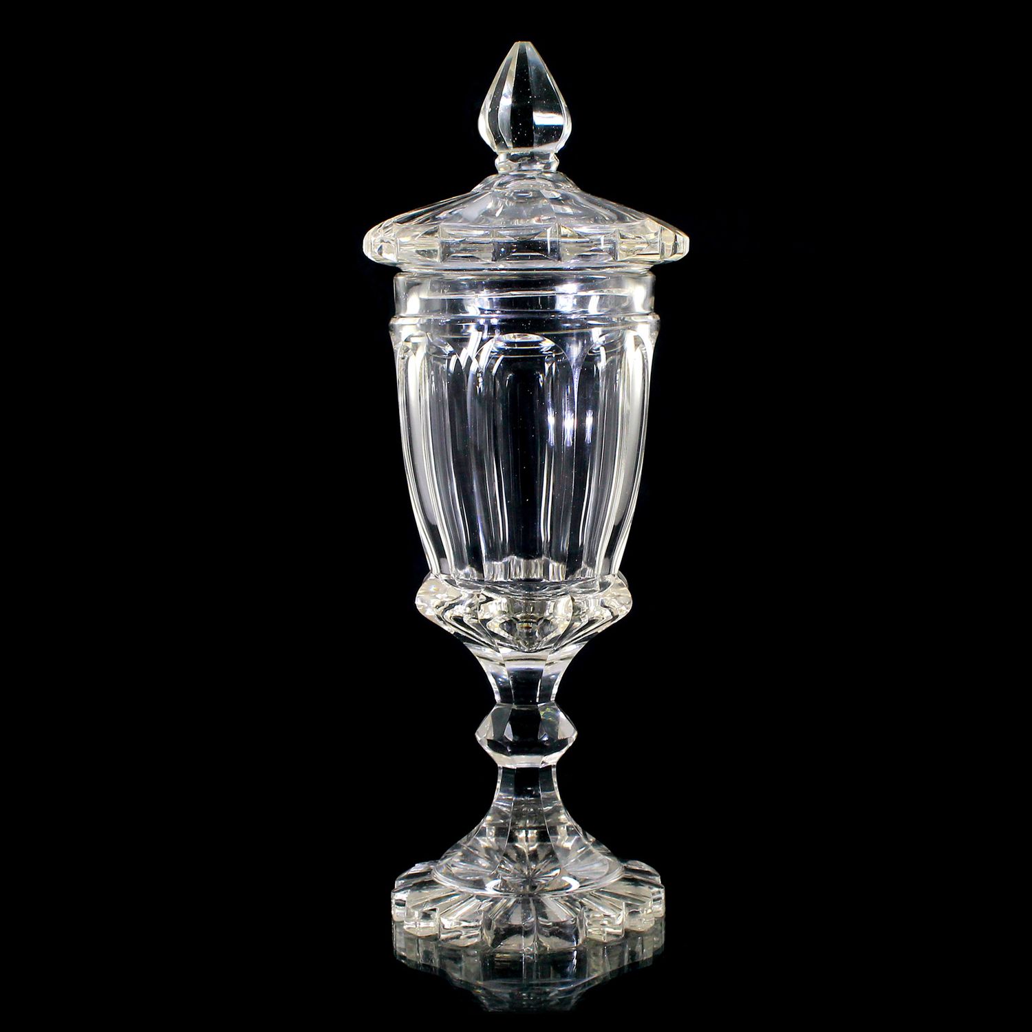 Lidded goblet made of colorless glass with multi-peeled walls, Russia