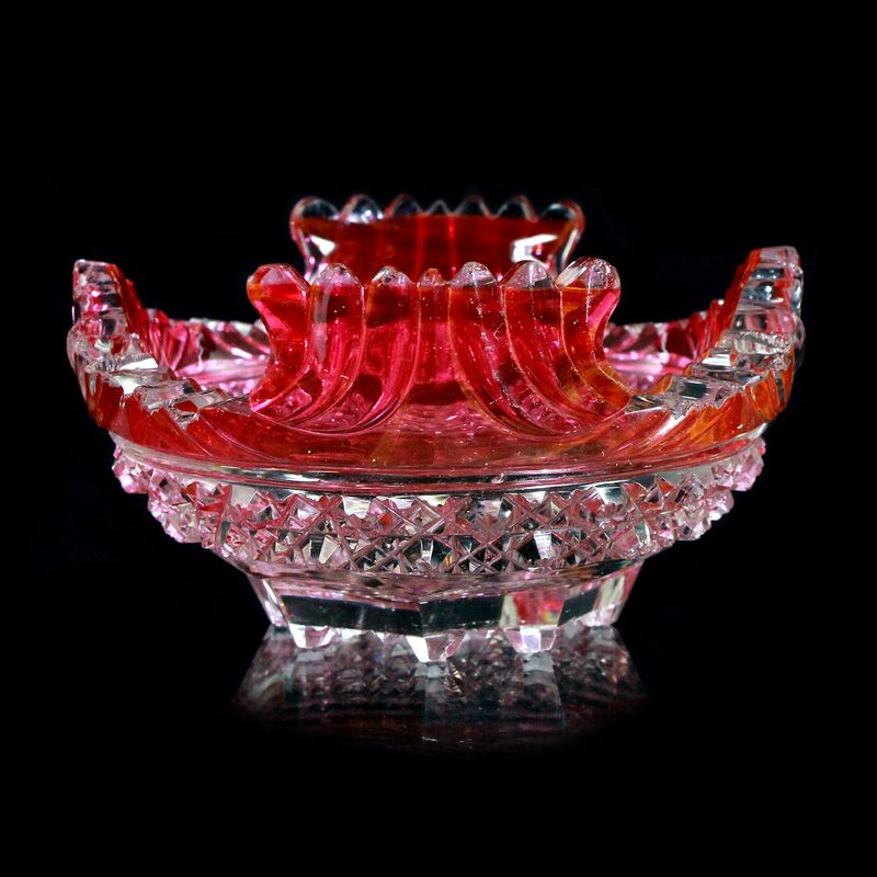 Rare bowl with magnificent stone cut and gold ruby ​​underlay, Russia around 1830