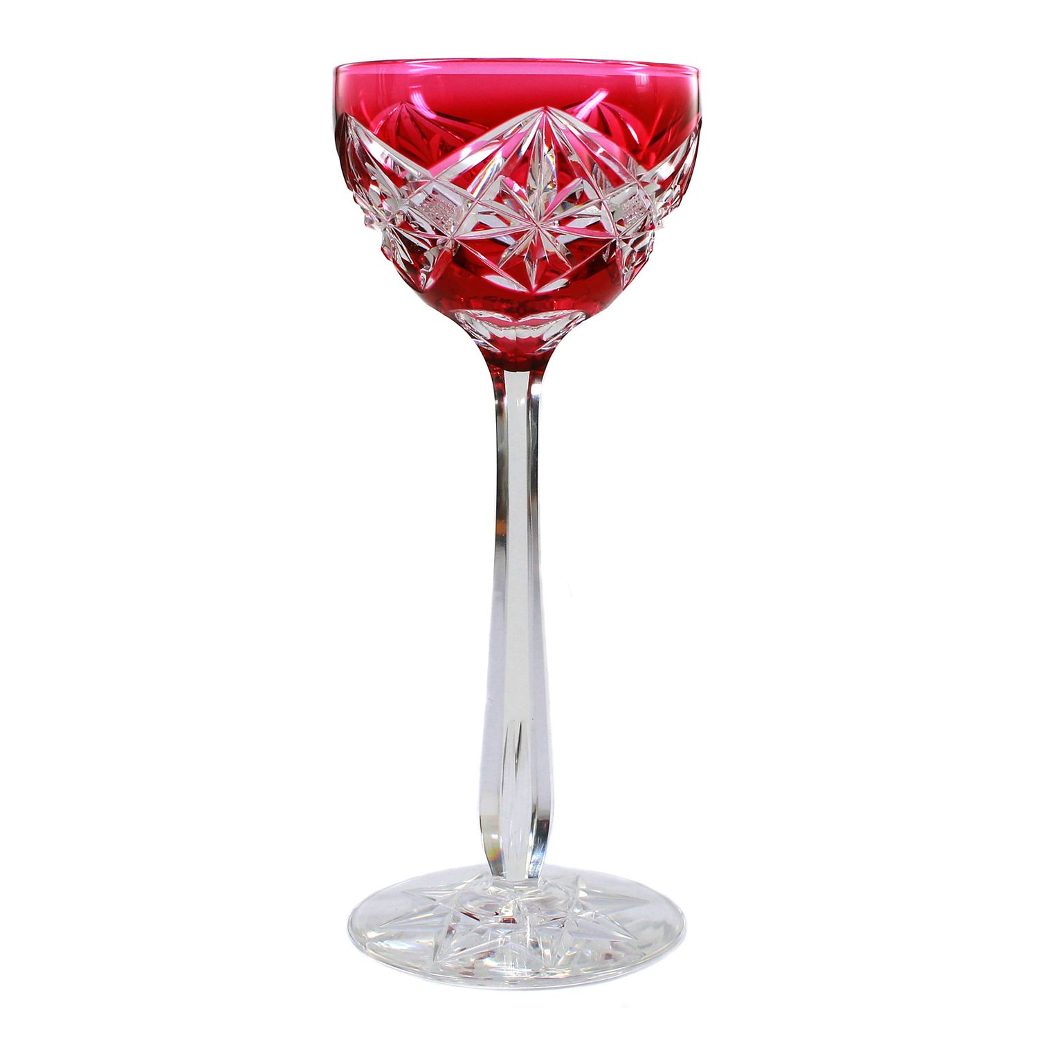 Stem glass with pink overlay, Val Saint Lambert, Andernach / Etna series, around 1915-25