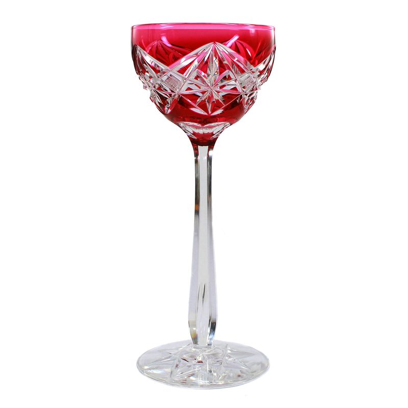 Stem glass with pink overlay, Val Saint Lambert, Andernach / Etna series, around 1915-25