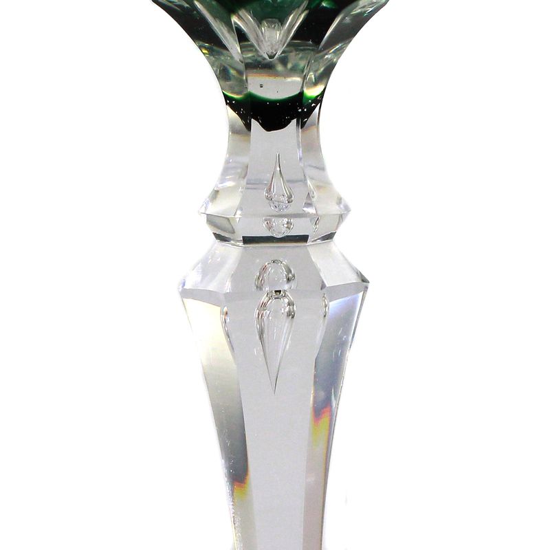 Stem glass with emerald green overlay, Carola series, Val St. Lambert, 1905-20