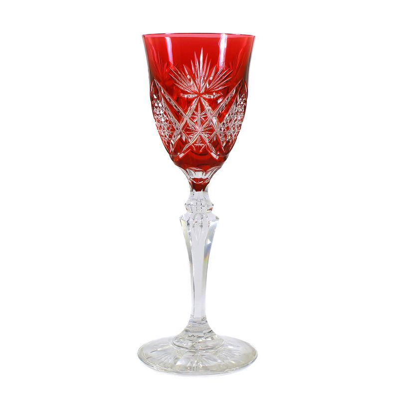 Stem glass with orange-red overlay, Carola series, Val St. Lambert, 1905-20