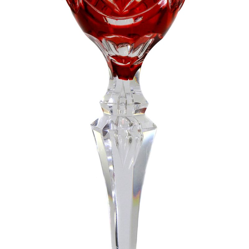 Stem glass with orange-red overlay, Carola series, Val St. Lambert, 1905-20