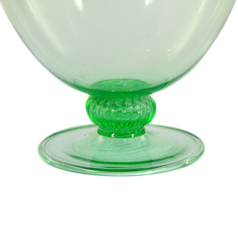 Veronese Vase with Foot, Model 1633, Venini signed, around 1925-1935