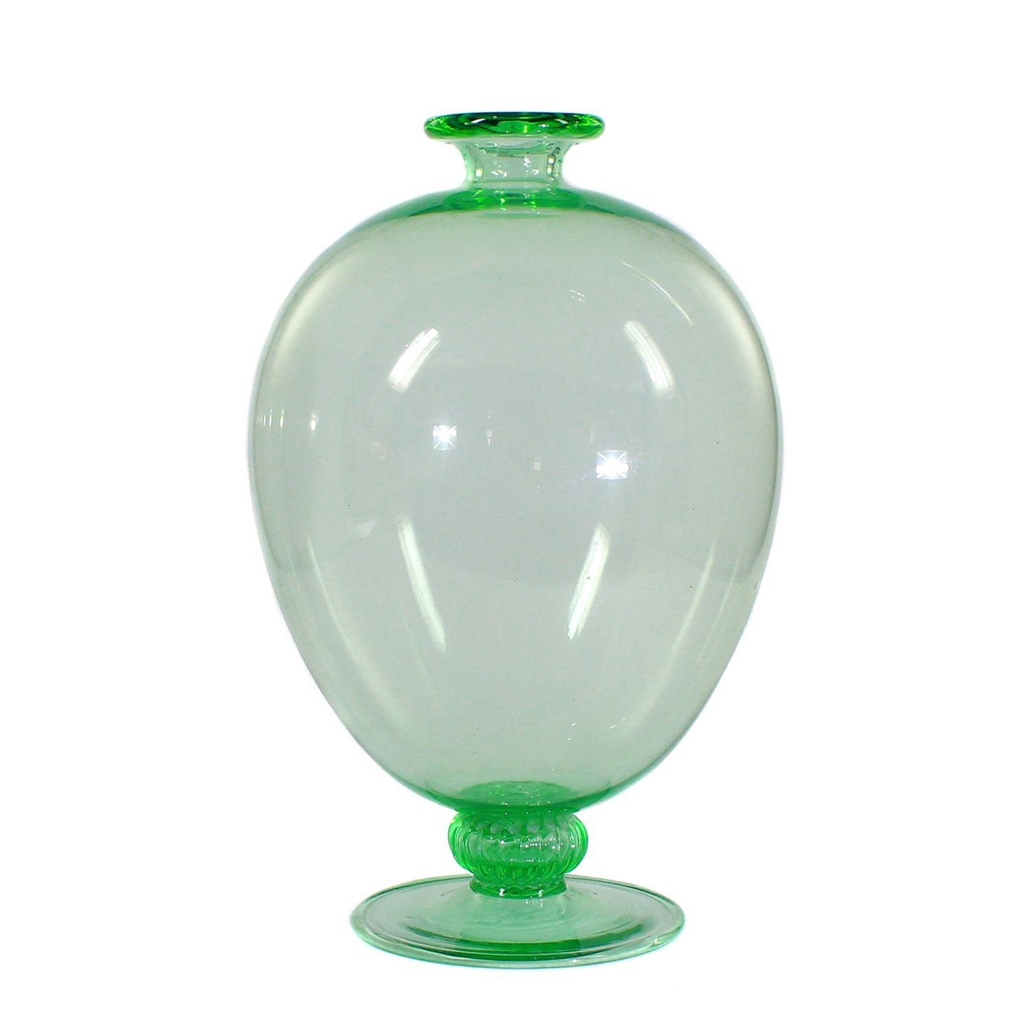 Veronese Vase with Foot, Model 1633, Venini signed, around 1925-1935